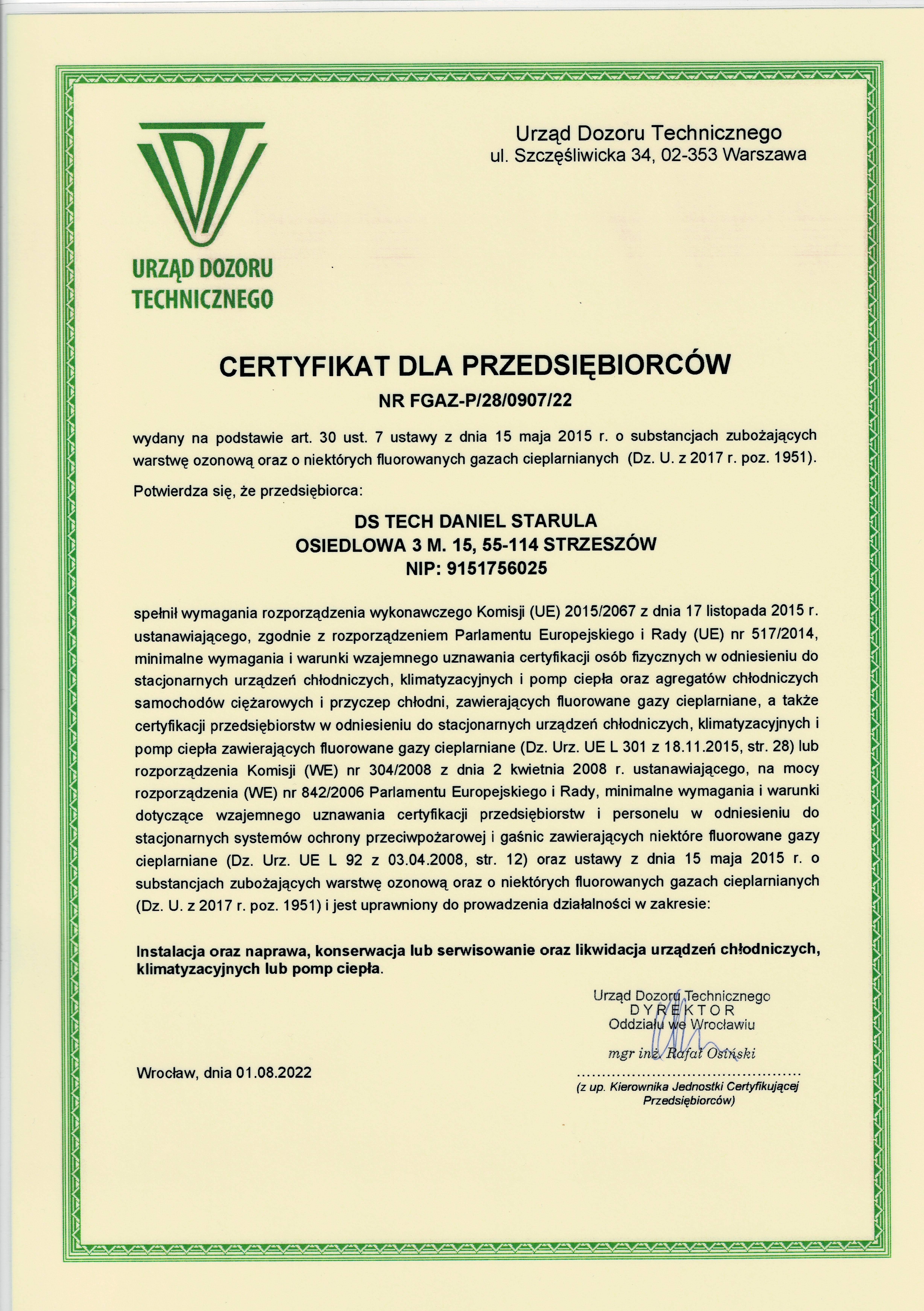 fgaz dstech cert